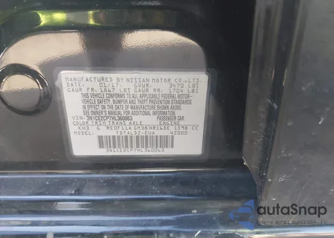 2017 Nissan Versa Note Sv из США, поврежденный, VIN 3N1CE2CP7HL360063